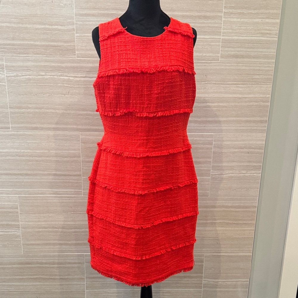 J Crew Elegant Red Sleeveless Dress